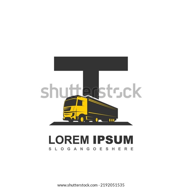 T logo with\
truck illustration for your\
brand