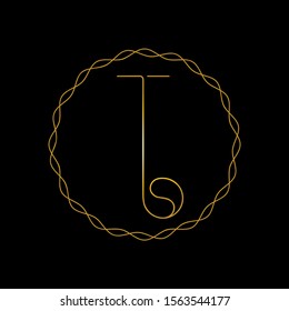 T Luxury gold Letter Logo template in vector for Restaurant, Royalty, Boutique, Cafe, Hotel, Heraldic, Jewelry, Fashion and other vector illustration. T icon design for fashion and beauty company.