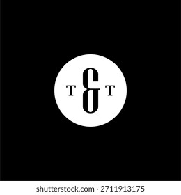Logotipo de letra de lujo T y T. Iniciales TT con fuente serif