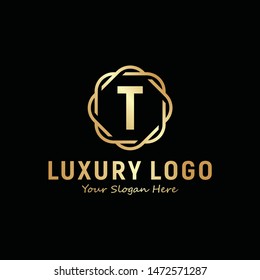 T Luxury Logo Design Template Inspiration