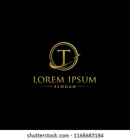 T Luxury travel logo vector flat