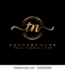 T M Initial handwriting logo vector