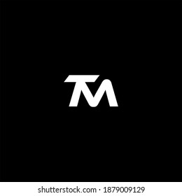 T M letter logo abstract design on black color background. tm monogram