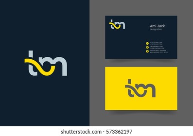 T & M Letter logo design vector element