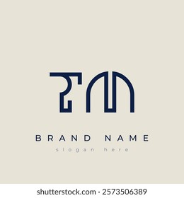 T and M logo design. TM abstract Letters Logo Monogram. This logo design is the process of creating a visual symbol that represents a brand, company, or individual.