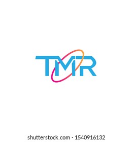 T M R letter logo design with white background.