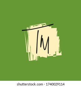 T m Tm initial handwriting logo vector