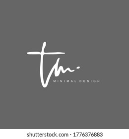 T M TM Initial handwriting or handwritten logo for identity. Logo with hand drawn style.