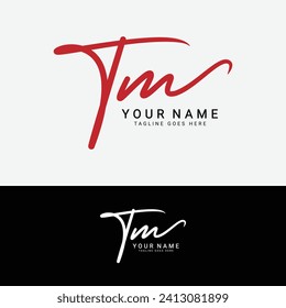 T, M, TM Escritura manuscrita inicial o logotipo manuscrito para la identidad. Logotipo con firma, boda, moda, floral, botánico y de estilo a mano