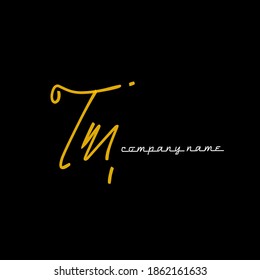 T m Tm Anfangsbuchstaben Handschrift und Unterschrift Logo