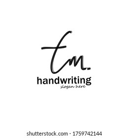 t m tm initial logo handwriting template vector. isolated white background