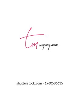 t m tm initial logo handwriting template vector
