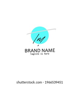 T m Tm initial logo handwriting template vector