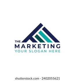 T Marketing letter logo. Displays the letter T with a graphic chart. Simple and modern, suitable for any business, especially when it comes to logos.