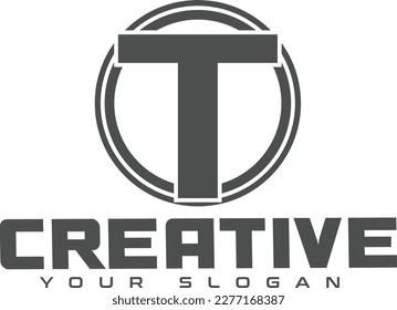 T Minimal And Busniess Logo