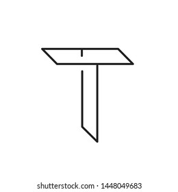 T modern line typography logo 