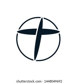 T modern line typography logo 
