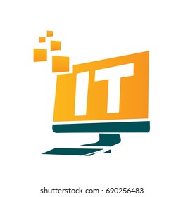 I T monitor logo