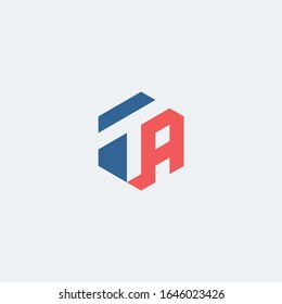 T & A monogram logo in hexagon shape.