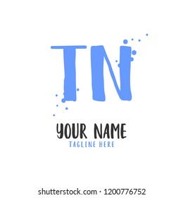 T N Handwritten logo template