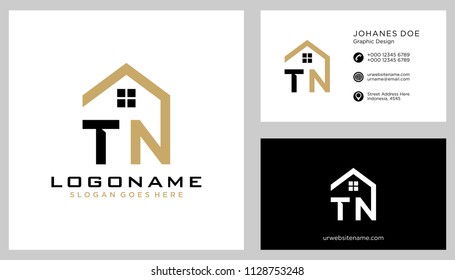T N initial logo template vector