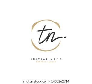 T N TN Beauty vector initial logo, handwriting logo of initial signature, wedding, fashion, jewerly, boutique, floral and botanical with creative template for any company or business.