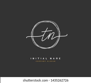 T N TN Beauty vector initial logo, handwriting logo of initial signature, wedding, fashion, jewerly, boutique, floral and botanical with creative template for any company or business.