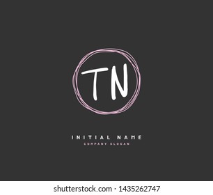 T N TN Beauty vector initial logo, handwriting logo of initial signature, wedding, fashion, jewerly, boutique, floral and botanical with creative template for any company or business.