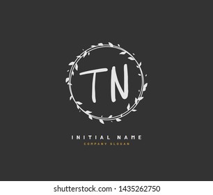 T N TN Beauty vector initial logo, handwriting logo of initial signature, wedding, fashion, jewerly, boutique, floral and botanical with creative template for any company or business.