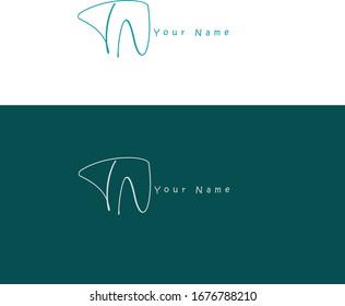 T N TN Initial letter handwriting and signature logo.	