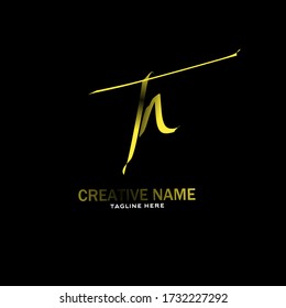 T n Tn initial letter handwriting and signature logo