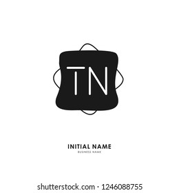 T N TN Initial logo letter with minimalist concept. Vector with scandinavian style logo.