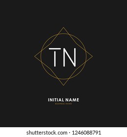 T N TN Initial logo letter with minimalist concept. Vector with scandinavian style logo.