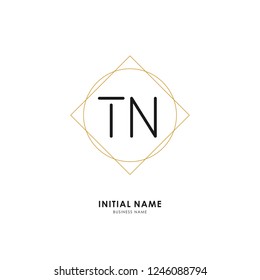 T N TN Initial logo letter with minimalist concept. Vector with scandinavian style logo.
