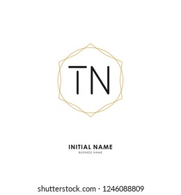 T N TN Initial logo letter with minimalist concept. Vector with scandinavian style logo.