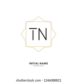 T N TN Initial logo letter with minimalist concept. Vector with scandinavian style logo.