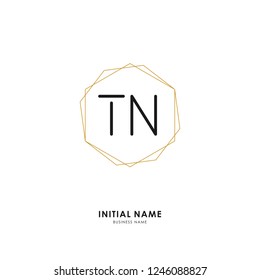 T N TN Initial logo letter with minimalist concept. Vector with scandinavian style logo.