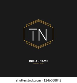 T N TN Initial logo letter with minimalist concept. Vector with scandinavian style logo.