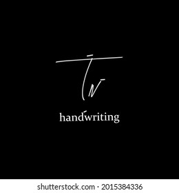 T n Tn initial logo handwriting template vector