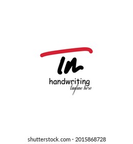 T n Tn initial logo handwriting template vector