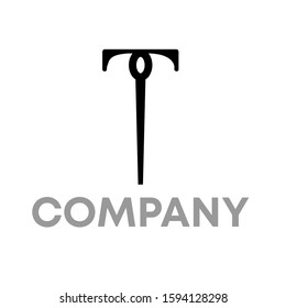 T needle logo icon design template sign