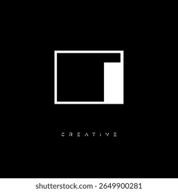 T Negative Space Monogram – Minimalist Black and White Letter mark Logo for Creative Branding, Fashion Identity and Modern Design Concepts
