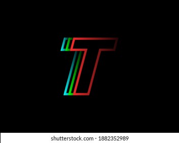 T number font fast, speed motion logo. Sport style futuristic oblique design for   delivery posters, industrial, racing identify and more