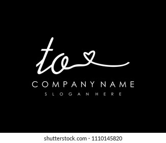 T O Initial handwriting logo vector