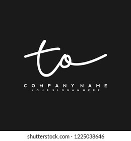 T O Initial handwriting logo vector