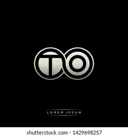 TO T O initial letter linked circle capital monogram logo modern template silver color edition