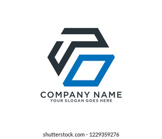 T O Initial logo template vector
