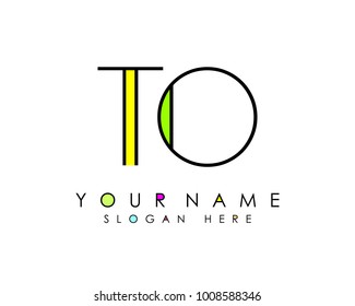 T & O initial minimalist logo template vector