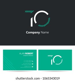 T & O joint logo stroke letter design with business card template