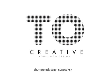 TO T O Letter Logo Design with Black Dots and Bubble Trails.